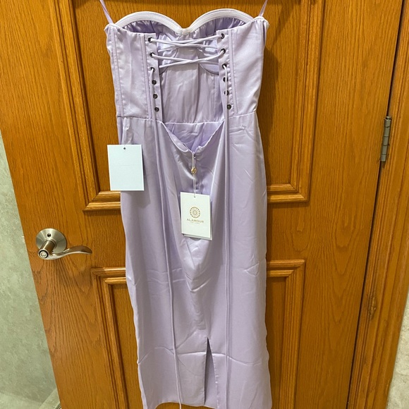 Lilac Satin Dress - Picture 2 of 7
